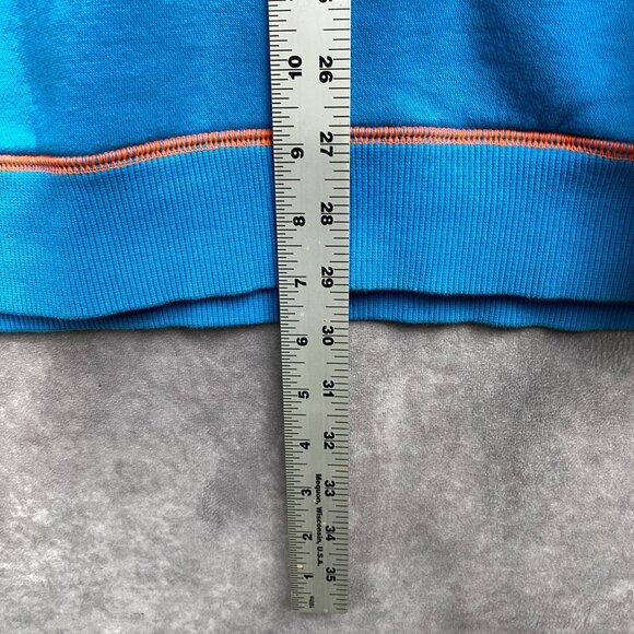 Under Armour Hoodie Sweatshirt mens Large Blue Orange Outdoors Workout Gym Warm - Picture 10 of 12